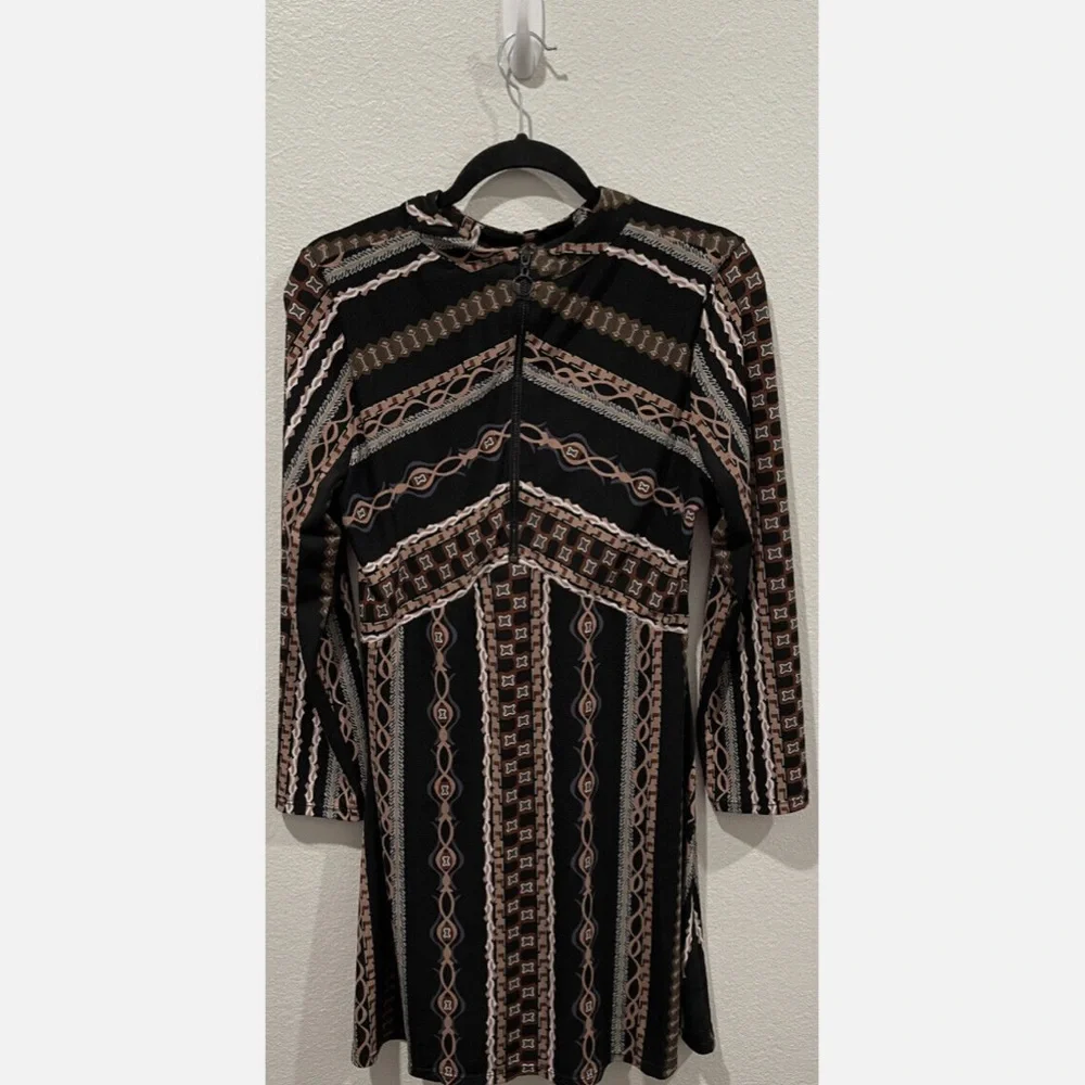 NWT Free People Chic Black Patterned Dress